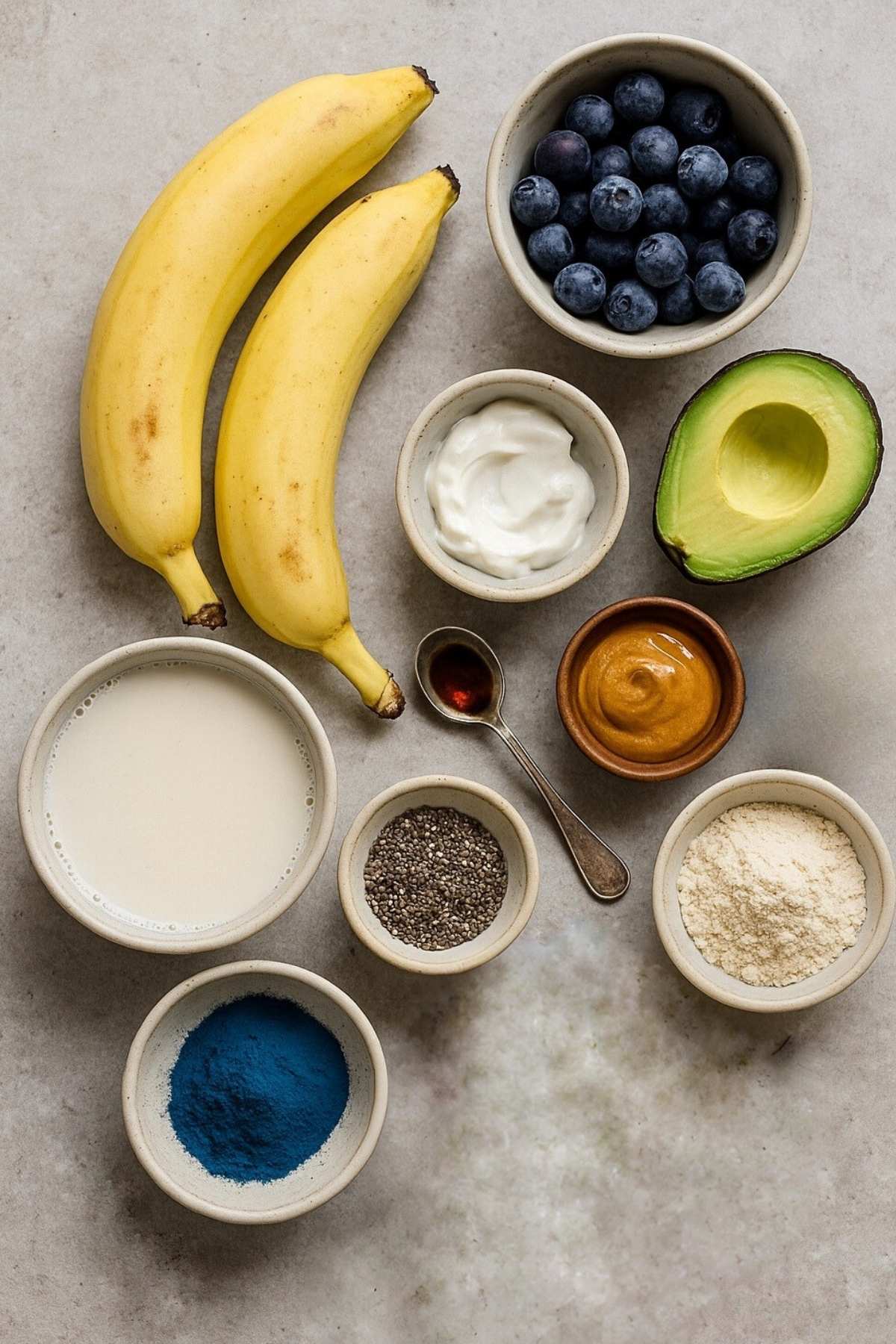 Ingredients for Blue Spirulina Smoothie