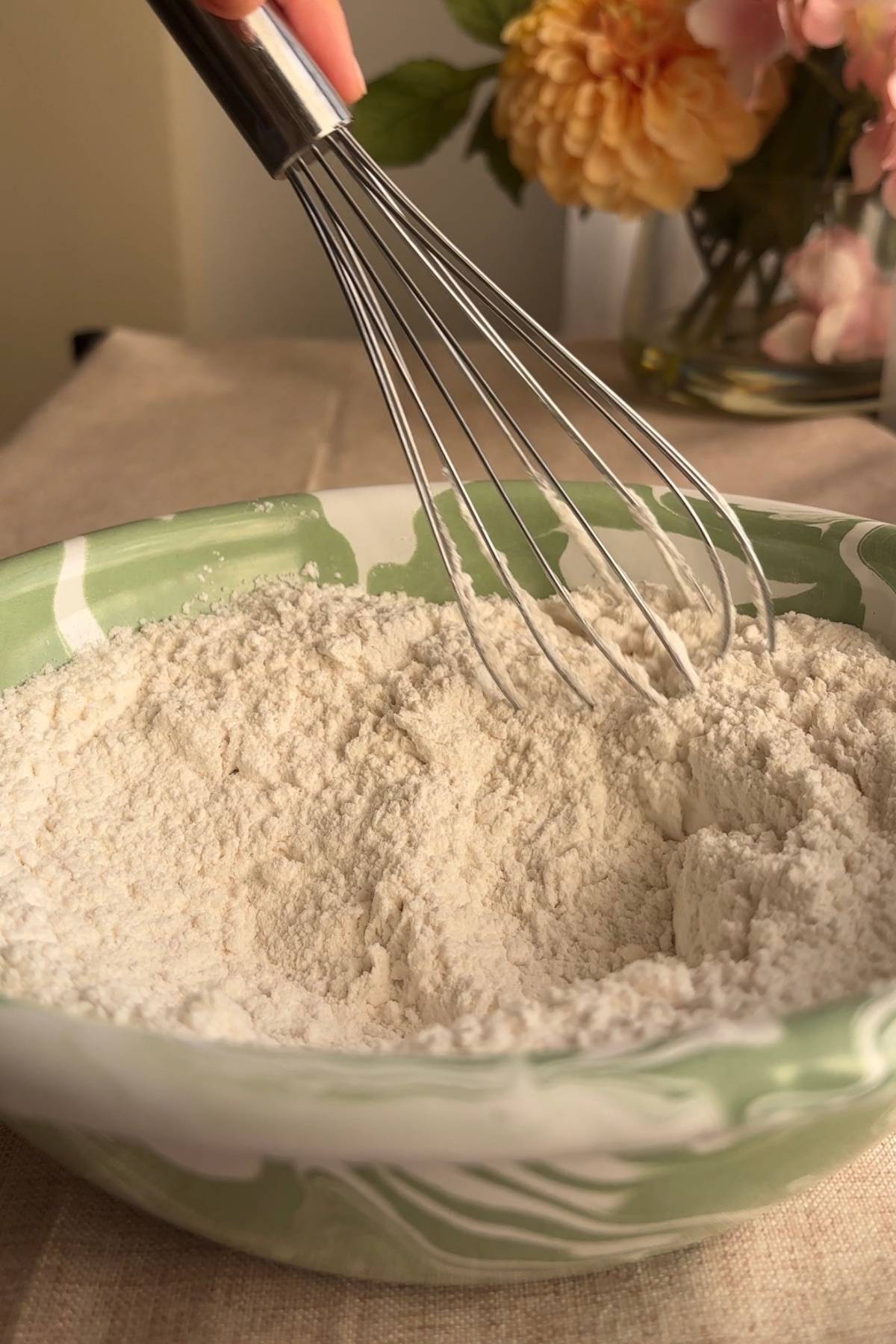 Dry ingredients whisked together in a bowl until evenly combined.